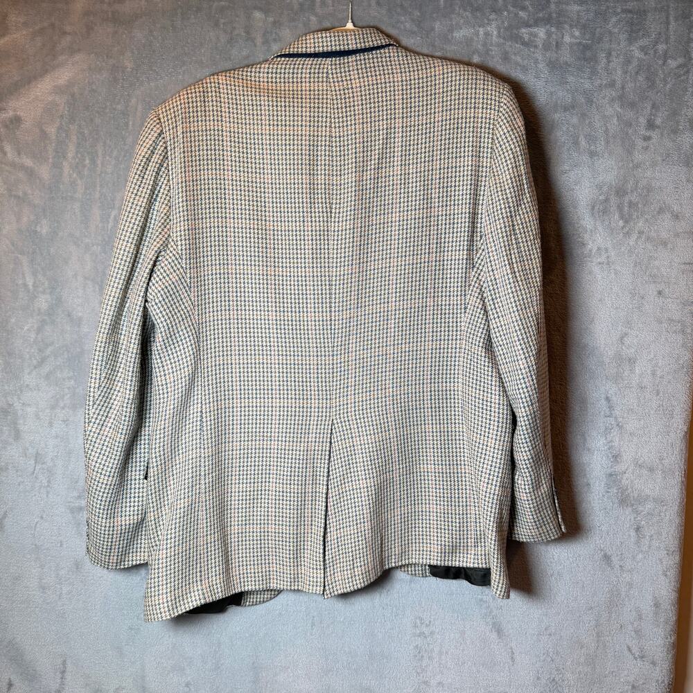 Vintage Oscar De La Renta Houndstooth Tweed Blazer Mens 40R Wool Sport Coat - Picture 2 of 7